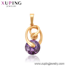 33316 Xuping top quality novo modelo 18 k ouro cheio de jóias elegante pingente de pedra preciosa roxo avermelhado